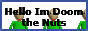 Doomer Nuts Button with Baldi background